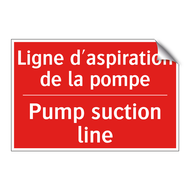 Ligne d'aspiration de la pompe - Pump suction line