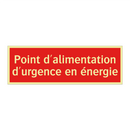 Point d'alimentation d'urgence en énergie