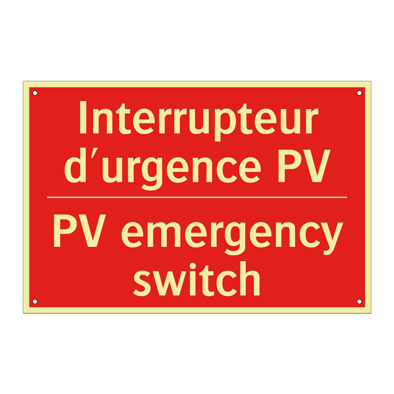 Interrupteur d'urgence PV - PV emergency switch