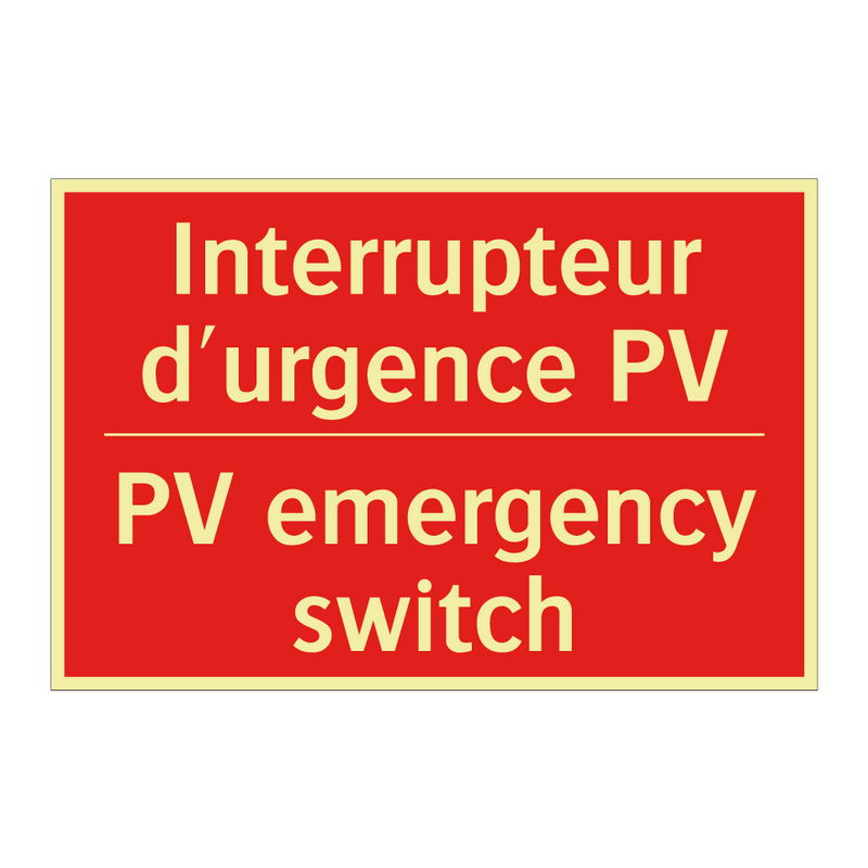 Interrupteur d'urgence PV - PV emergency switch