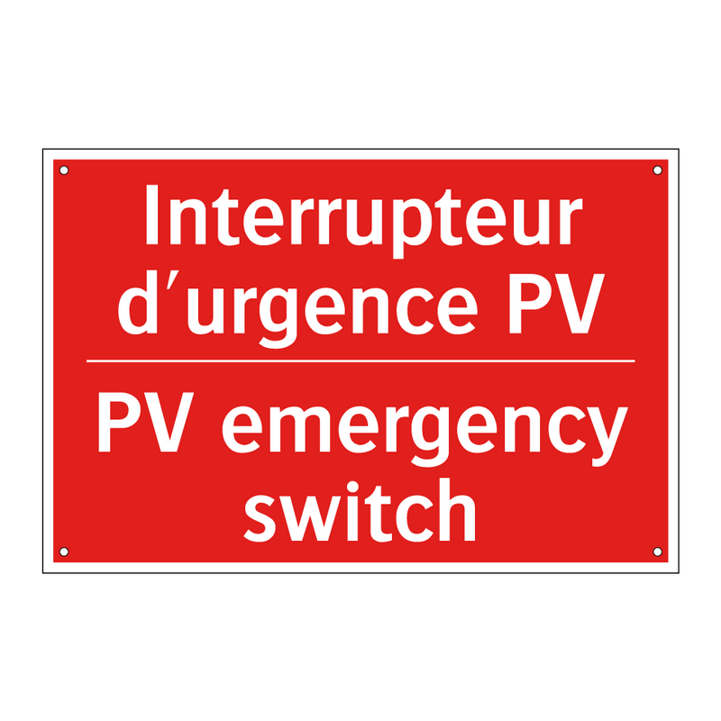 Interrupteur d'urgence PV - PV emergency switch