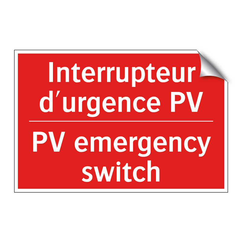 Interrupteur d'urgence PV - PV emergency switch