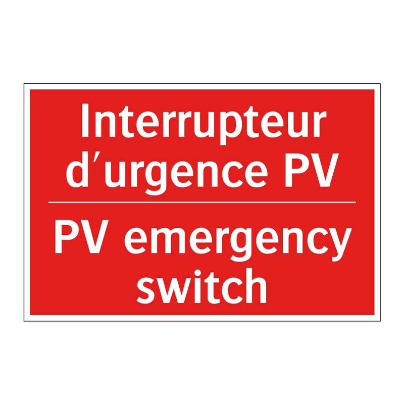 Interrupteur d'urgence PV - PV emergency switch