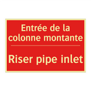 Entrée de la colonne montante - Riser pipe inlet
