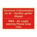 Ouverture d'alimentation en air /.../ - RWA - Air supply opening Please /.../