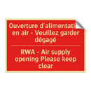Ouverture d'alimentation en air /.../ - RWA - Air supply opening Please /.../