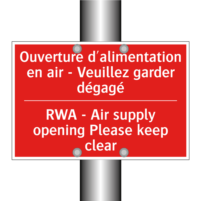 Ouverture d'alimentation en air /.../ - RWA - Air supply opening Please /.../