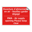 Ouverture d'alimentation en air /.../ - RWA - Air supply opening Please /.../