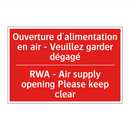 Ouverture d'alimentation en air /.../ - RWA - Air supply opening Please /.../