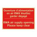 Ouverture d'alimentation en air /.../ - RWA air supply opening Please /.../