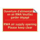 Ouverture d'alimentation en air /.../ - RWA air supply opening Please /.../