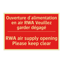 Ouverture d'alimentation en air /.../ - RWA air supply opening Please /.../
