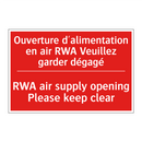 Ouverture d'alimentation en air /.../ - RWA air supply opening Please /.../