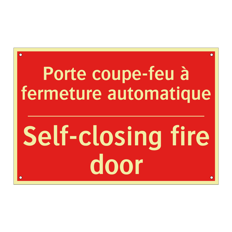 Porte coupe-feu à fermeture automatique /.../ - Self-closing fire door
