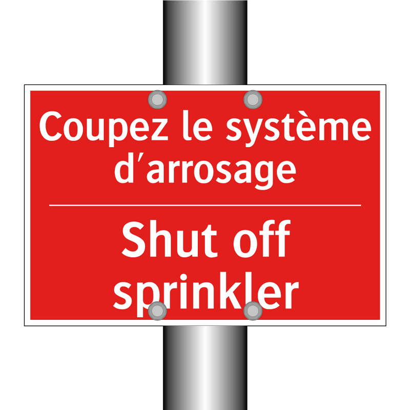 Coupez le système d'arrosage - Shut off sprinkler
