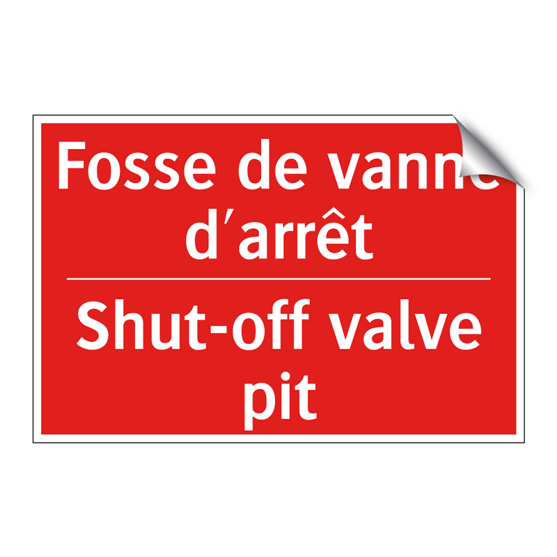 Fosse de vanne d'arrêt - Shut-off valve pit