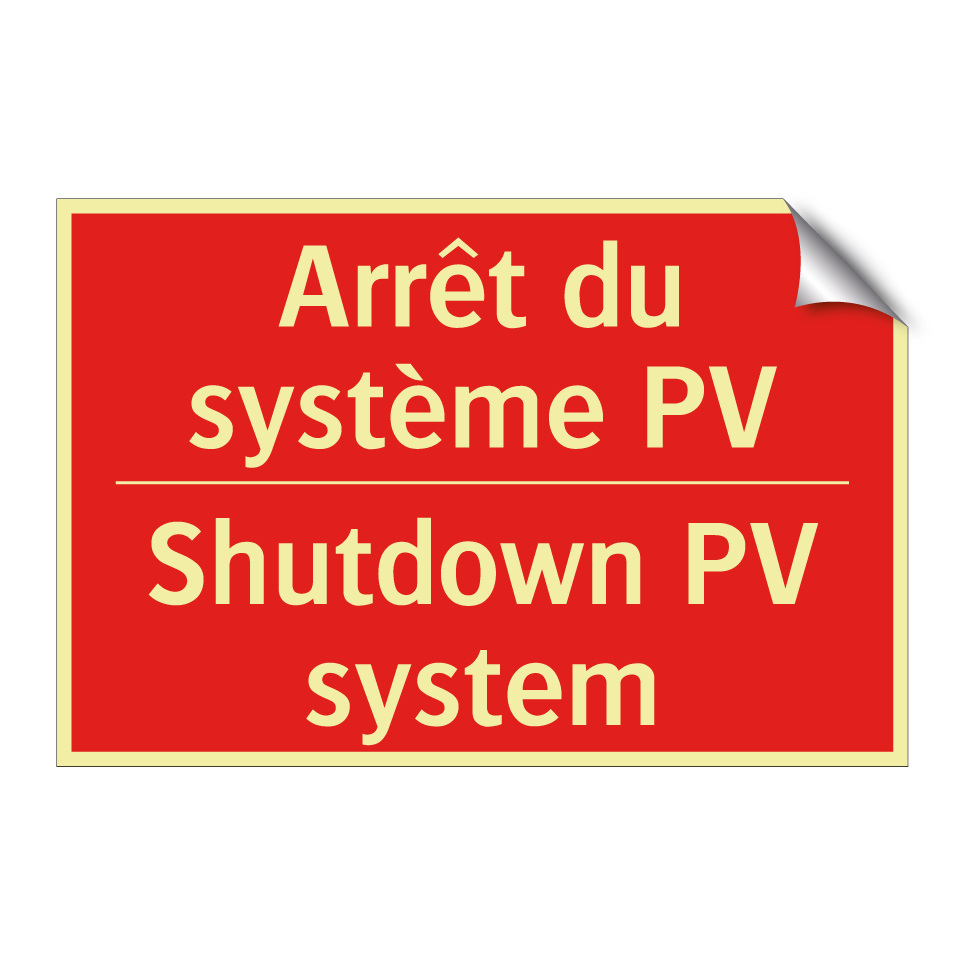 Arrêt du système PV - Shutdown PV system