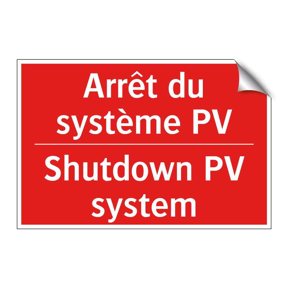 Arrêt du système PV - Shutdown PV system