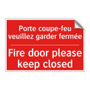 Porte coupe-feu veuillez garder /.../ - Fire door please keep closed