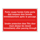 Porte coupe-fumée Cette porte /.../ - Smoke protection door This door /.../