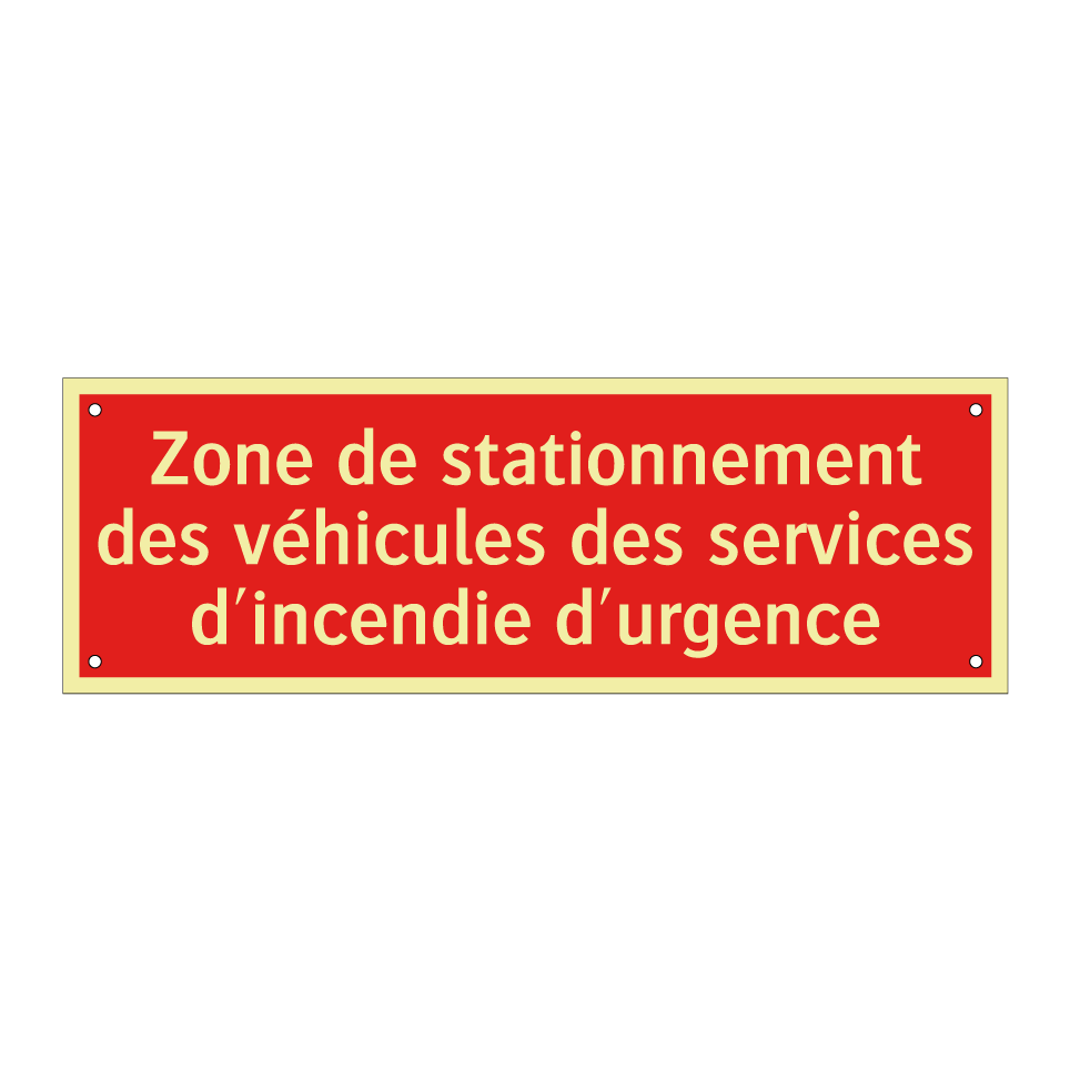 Zone de stationnement des véhicules des services d'incendie d'urgence