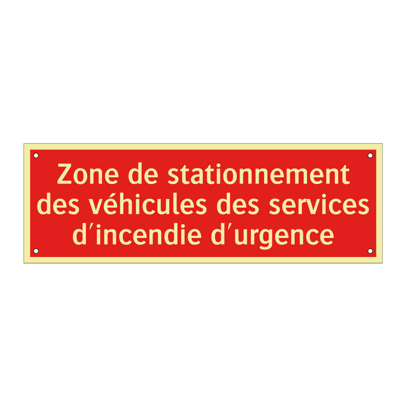 Zone de stationnement des véhicules des services d'incendie d'urgence