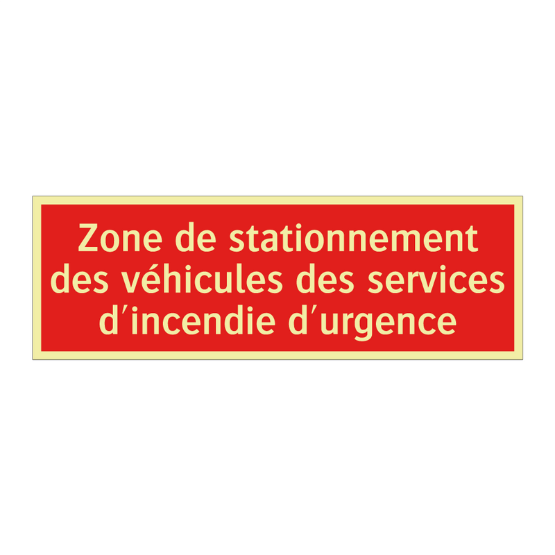 Zone de stationnement des véhicules des services d'incendie d'urgence