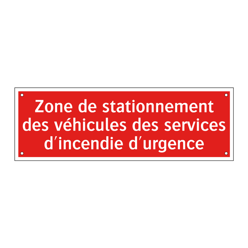 Zone de stationnement des véhicules des services d'incendie d'urgence