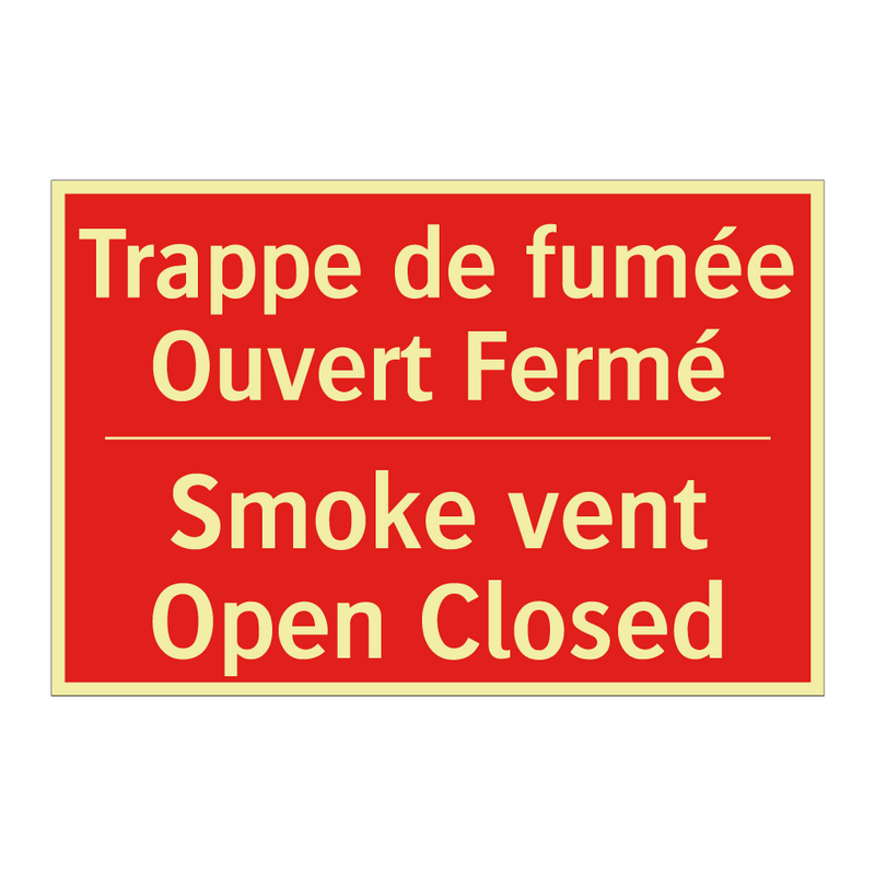 Trappe de fumée Ouvert Fermé - Smoke vent Open Closed