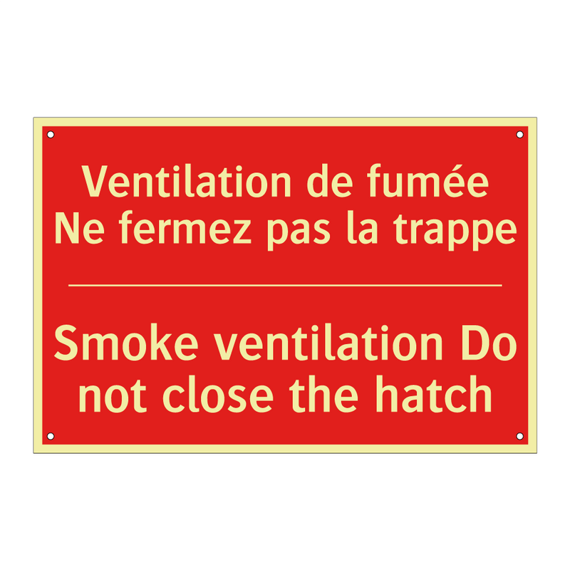 Ventilation de fumée Ne fermez /.../ - Smoke ventilation Do not close /.../