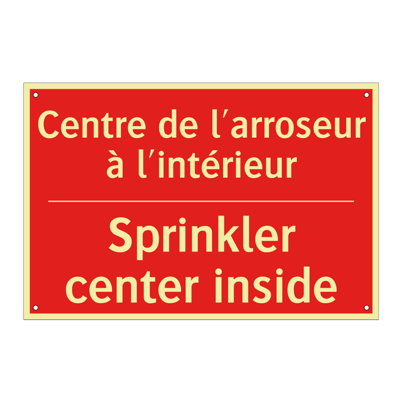 Centre de l'arroseur à l'intérieur /.../ - Sprinkler center inside