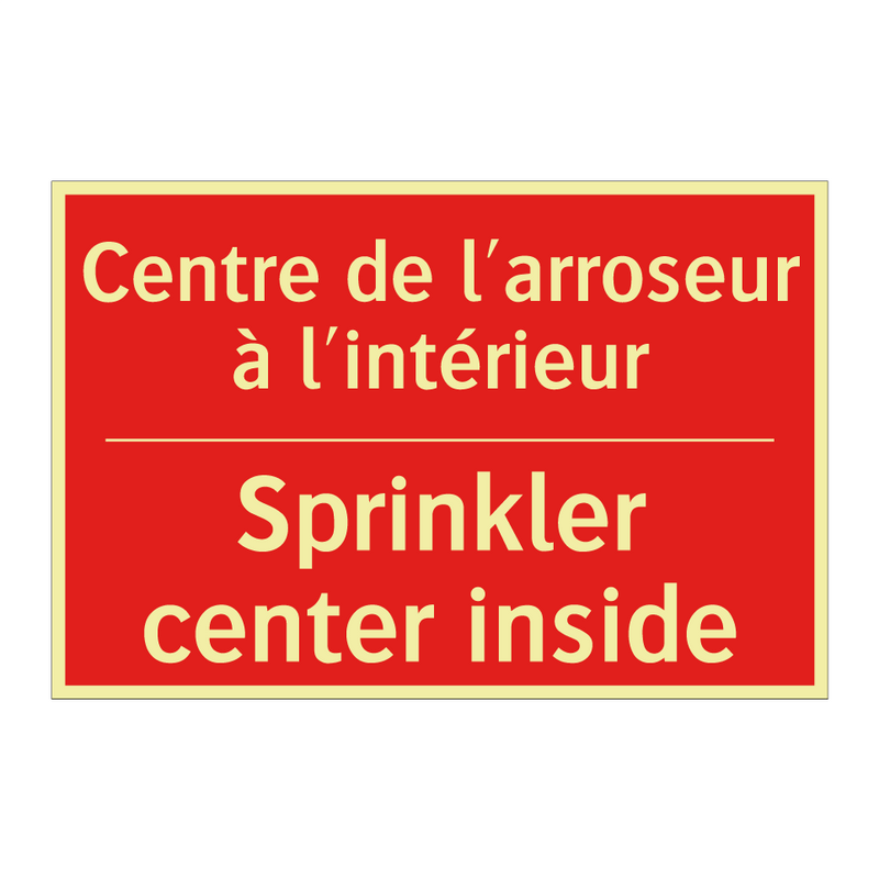 Centre de l'arroseur à l'intérieur /.../ - Sprinkler center inside