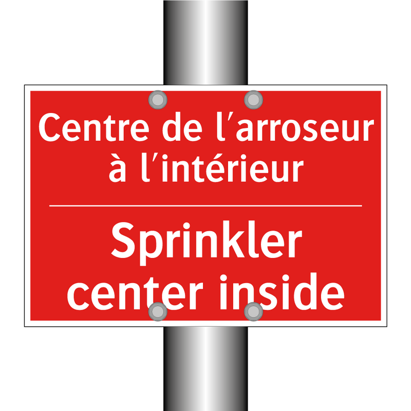 Centre de l'arroseur à l'intérieur /.../ - Sprinkler center inside
