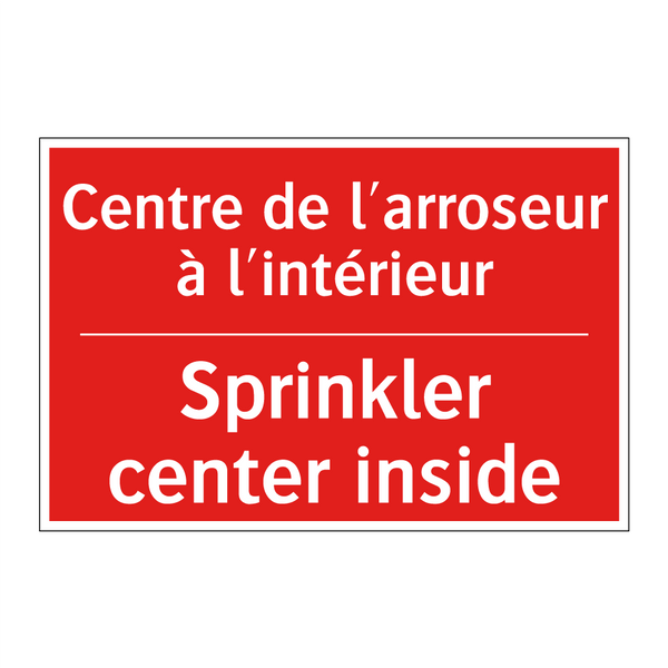 Centre de l'arroseur à l'intérieur /.../ - Sprinkler center inside