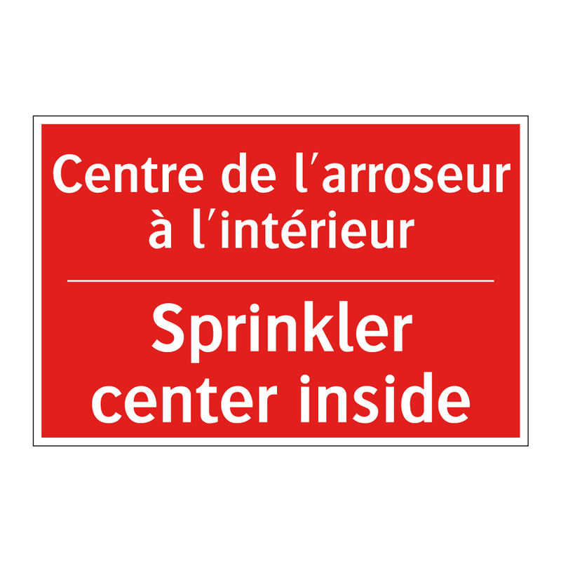 Centre de l'arroseur à l'intérieur /.../ - Sprinkler center inside