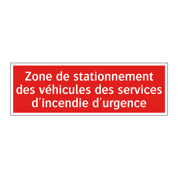Zone de stationnement des véhicules des services d'incendie d'urgence