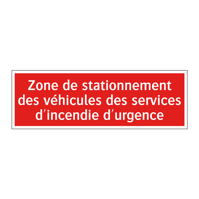 Zone de stationnement des véhicules des services d'incendie d'urgence