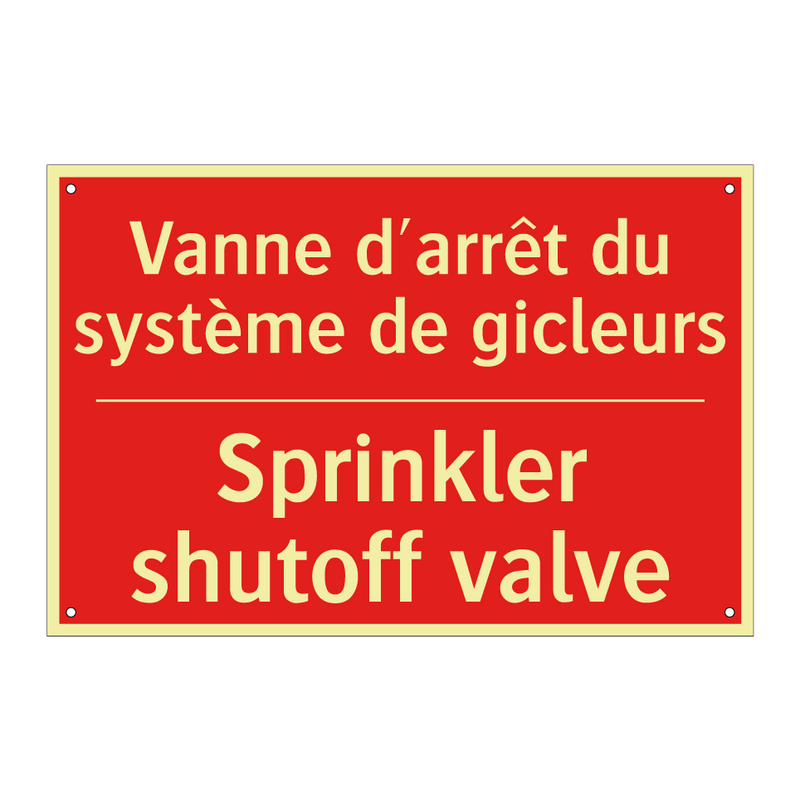 Vanne d'arrêt du système de gicleurs /.../ - Sprinkler shutoff valve