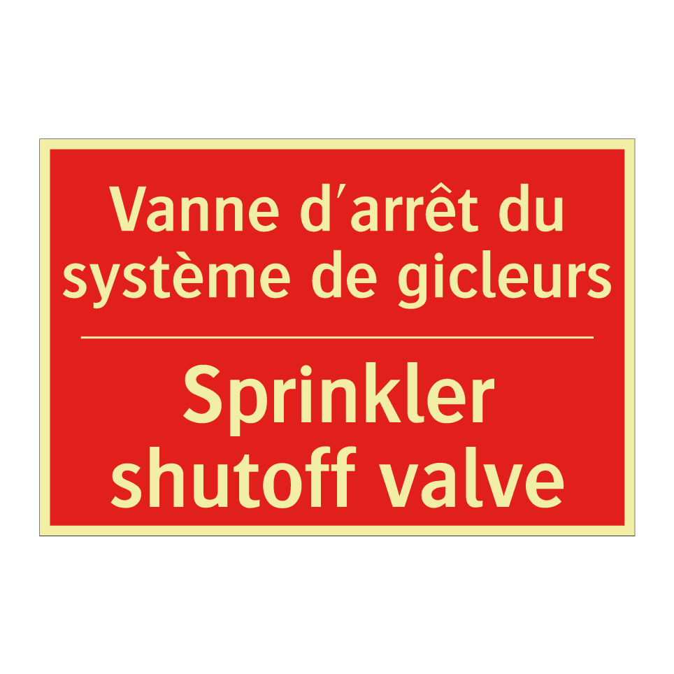 Vanne d'arrêt du système de gicleurs /.../ - Sprinkler shutoff valve