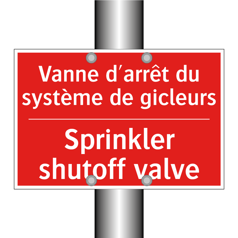 Vanne d'arrêt du système de gicleurs /.../ - Sprinkler shutoff valve