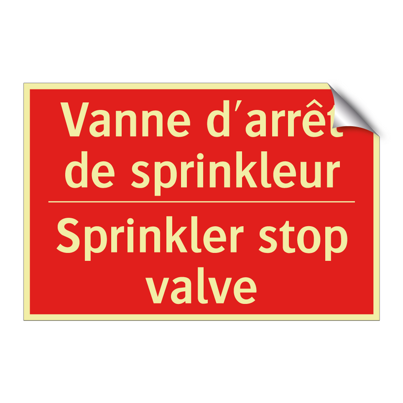 Vanne d'arrêt de sprinkleur - Sprinkler stop valve