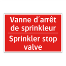 Vanne d'arrêt de sprinkleur - Sprinkler stop valve