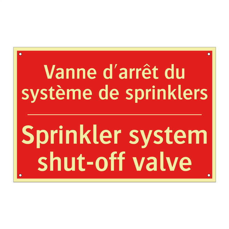 Vanne d'arrêt du système de sprinklers /.../ - Sprinkler system shut-off valve /.../