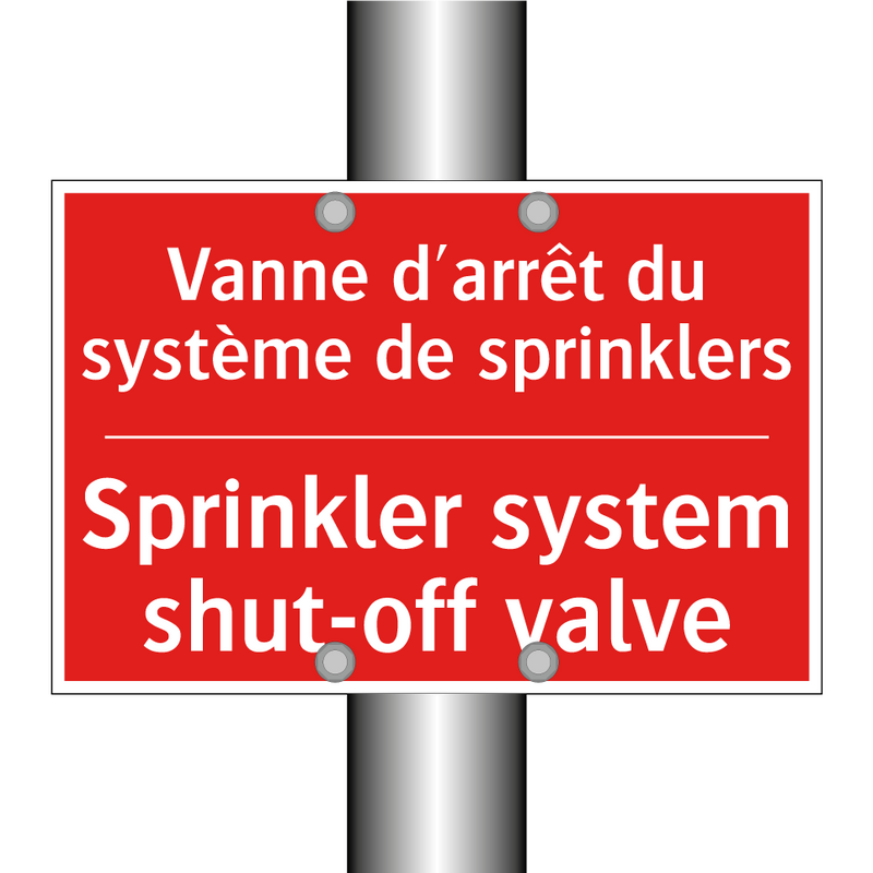 Vanne d'arrêt du système de sprinklers /.../ - Sprinkler system shut-off valve /.../