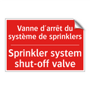 Vanne d'arrêt du système de sprinklers /.../ - Sprinkler system shut-off valve /.../