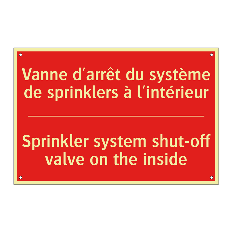 Vanne d'arrêt du système de sprinklers /.../ - Sprinkler system shut-off valve /.../
