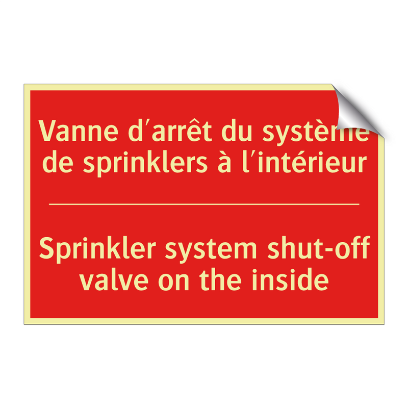 Vanne d'arrêt du système de sprinklers /.../ - Sprinkler system shut-off valve /.../