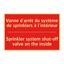 Vanne d'arrêt du système de sprinklers /.../ - Sprinkler system shut-off valve /.../