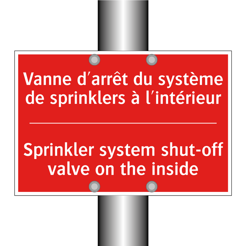 Vanne d'arrêt du système de sprinklers /.../ - Sprinkler system shut-off valve /.../