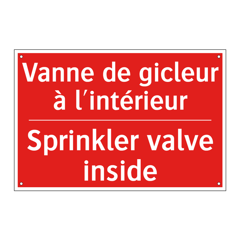 Vanne de gicleur à l'intérieur - Sprinkler valve inside